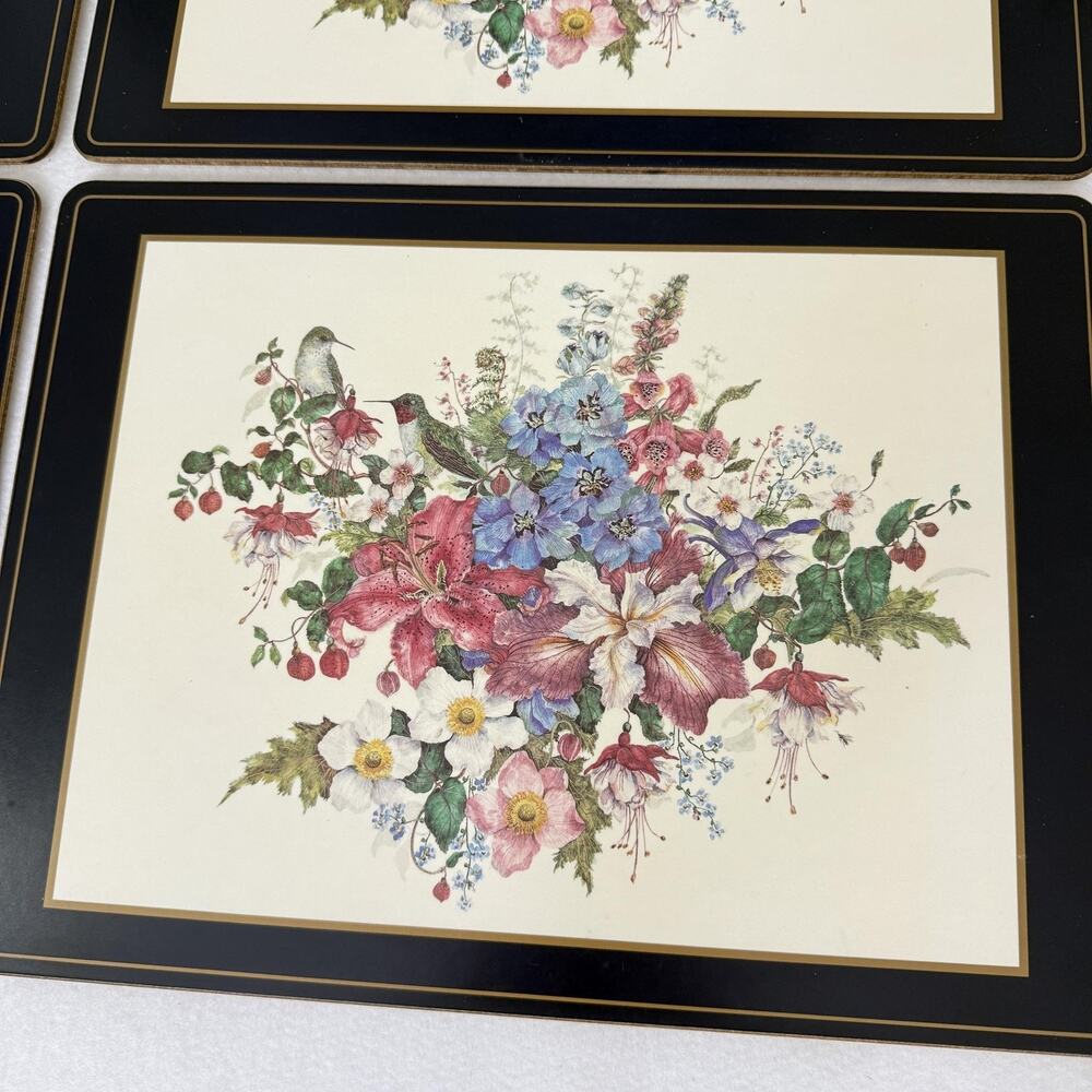 Pimpernel Floral Bird Placemats Set Of 4 Cottage Cork England Table Kitchen